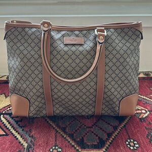 Gucci Brown and Tan Patterned Tote Bag